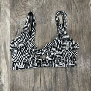 NWOT aerie Black Polka Dot Scoop bikini top